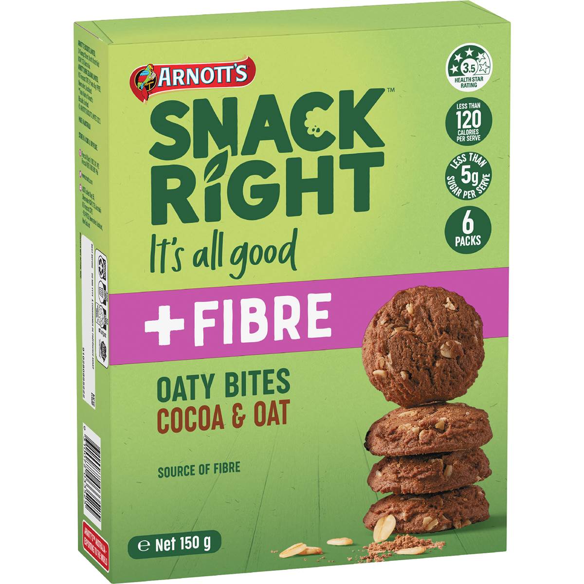 Arnott's Snack Right Oaty Bites Cocoa & Oat
