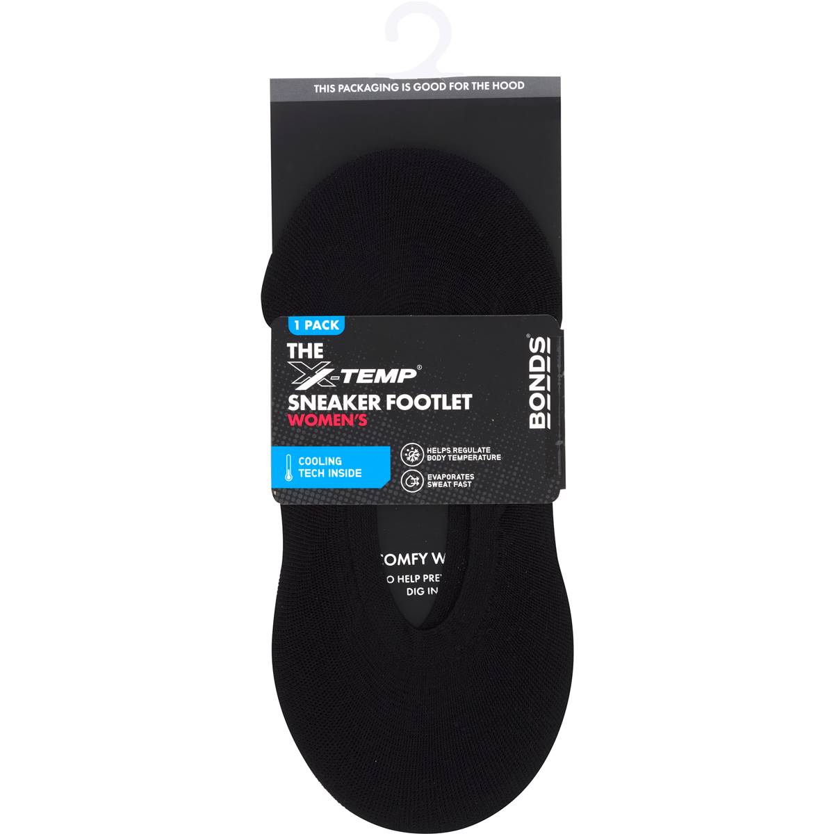 Bonds No Show Footlets Black (3-8 & 8-11)