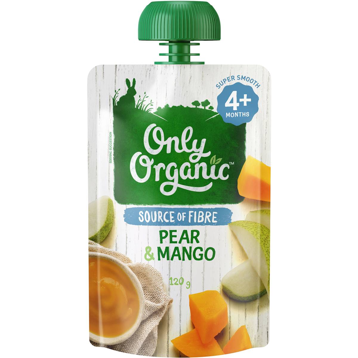 Only Organic Pear & Mango Super Smooth 4+ Months 120g