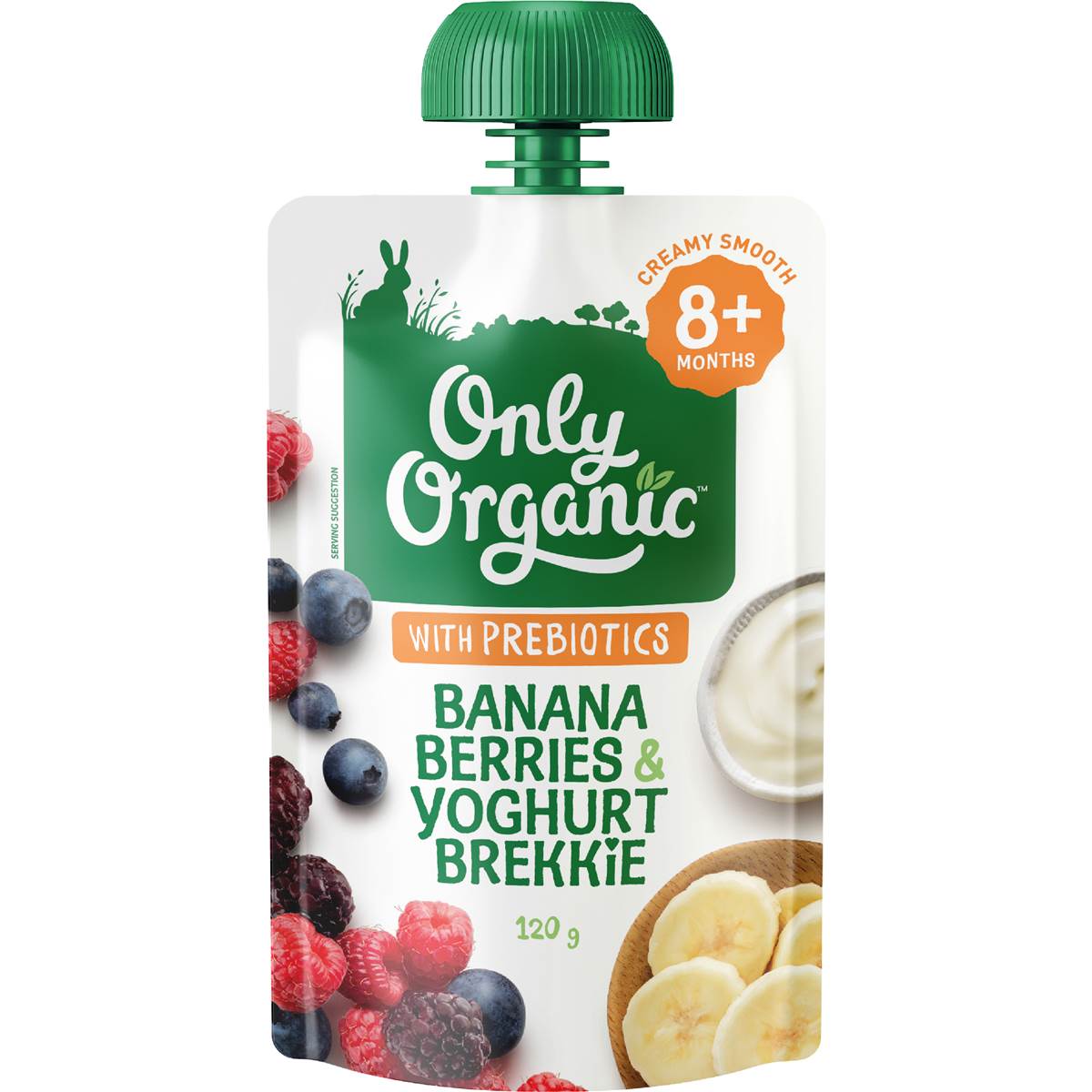 Only Organic Banana Berries Yoghurt 120g