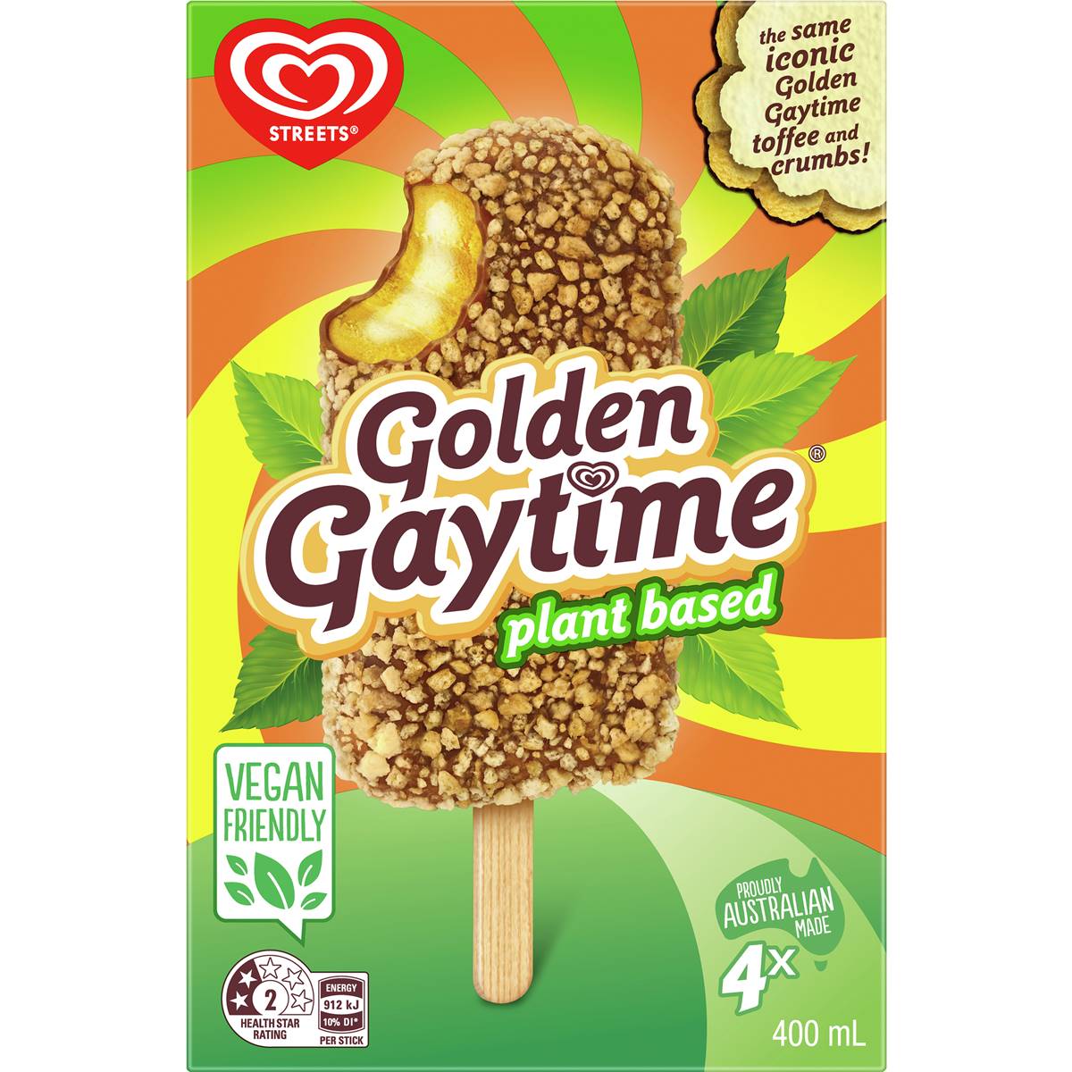 Golden Gaytime Plant Based Sticks 4 pack