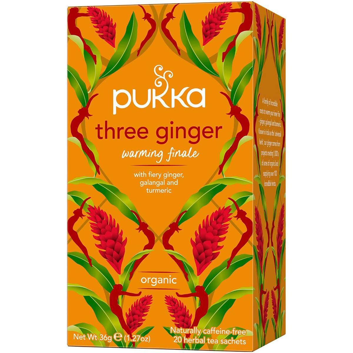 Calories in Pukka Tea Bags Three Ginger calcount
