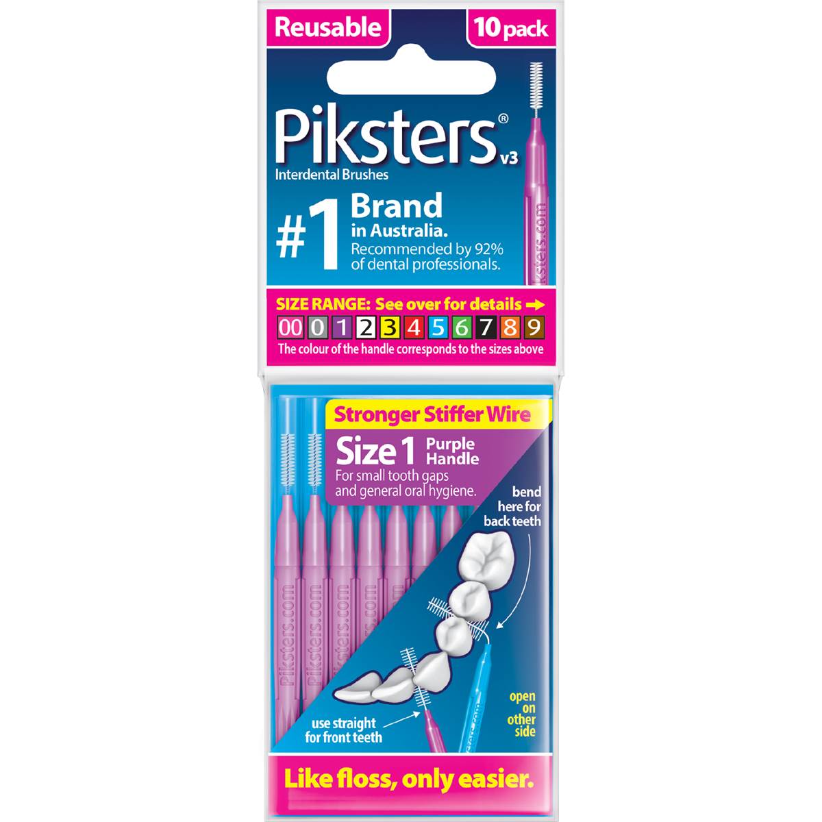 Piksters Interdental Brushes Size 1 10 pack