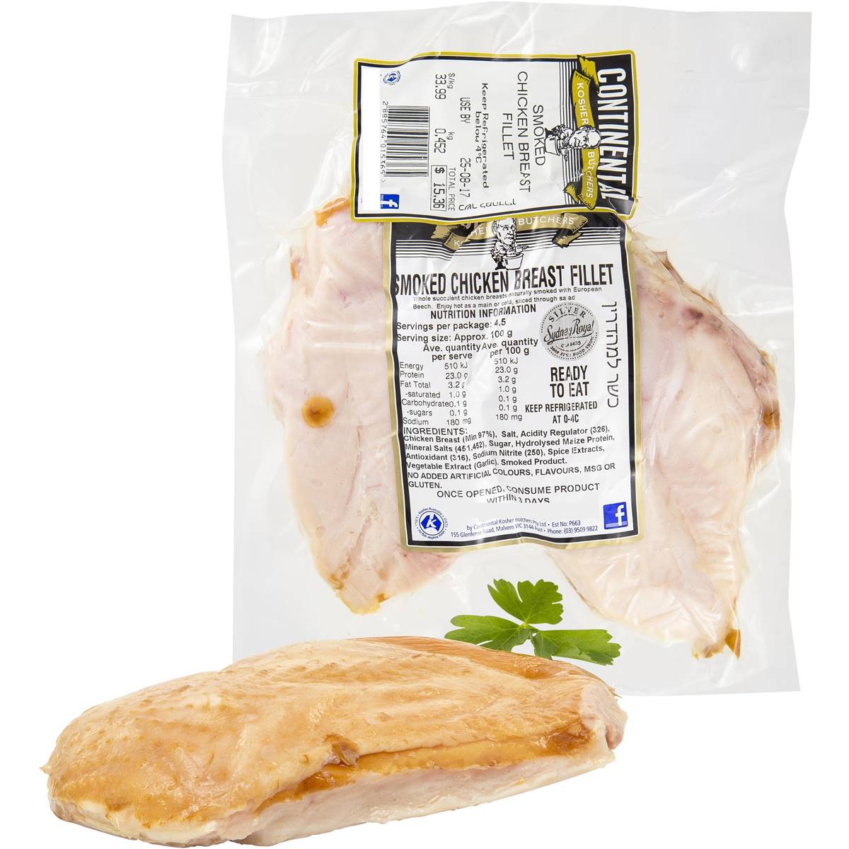 Calories in Continental Kosher Smoked Chicken Breast calcount