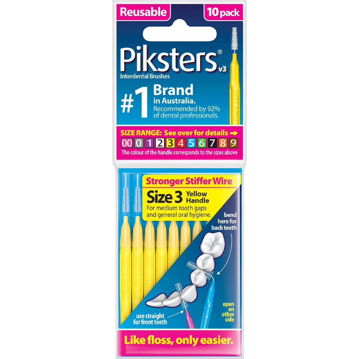 Piksters Interdental Brushes Size 3 10 pack