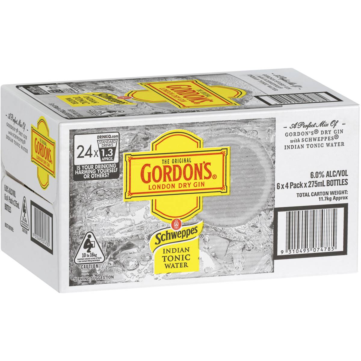 Calories in Gordon's Gin & Tonic Bottles calcount