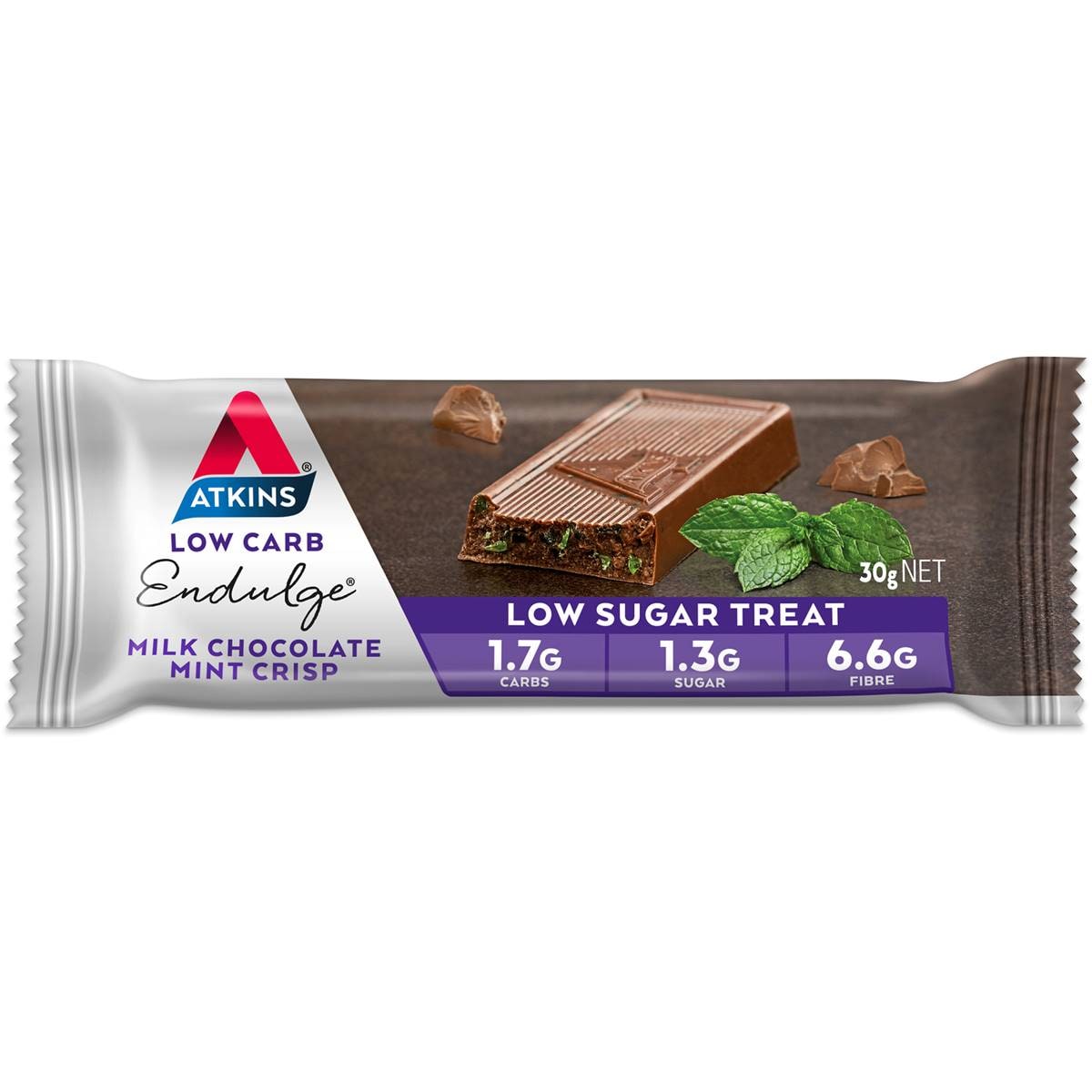 Calories in Atkins Milk Chocolate Mint Crisp Bar calcount