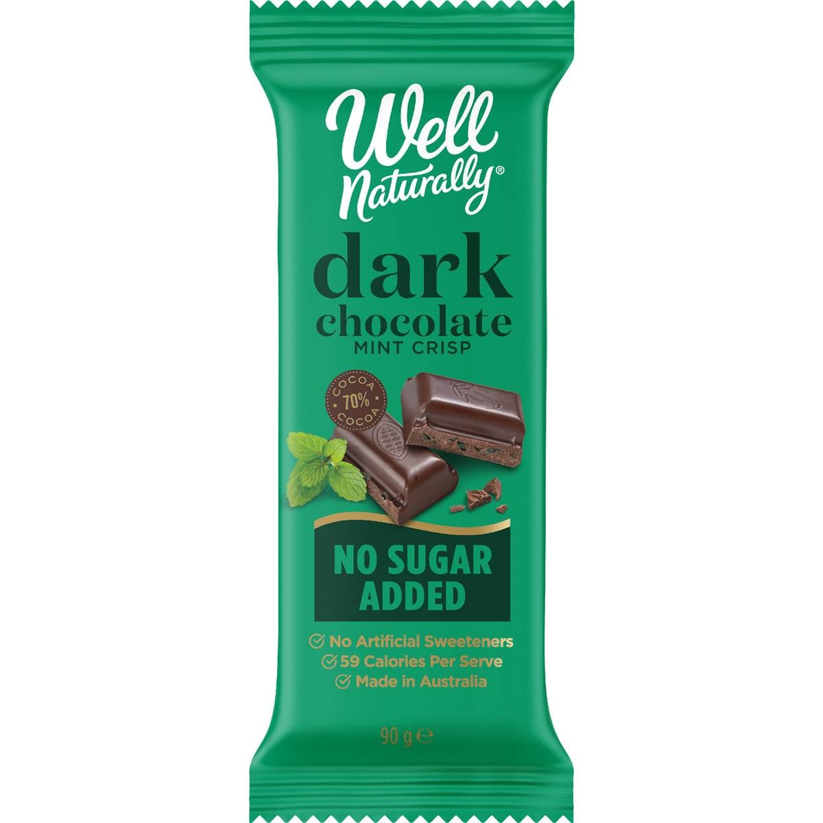 Well Naturally Bars Mint Chocolate Sugar Free