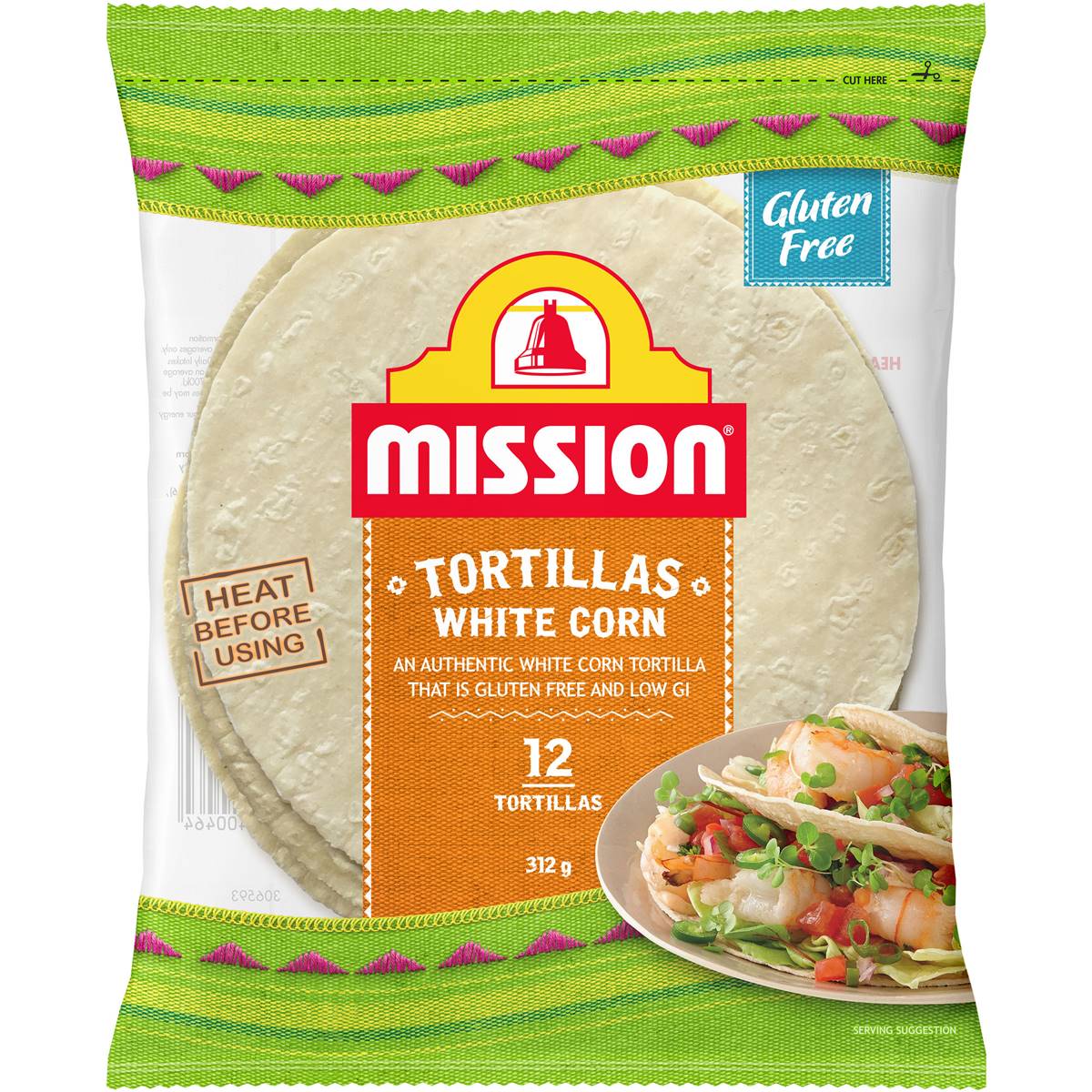 Calories in Mission White Corn Tortillas