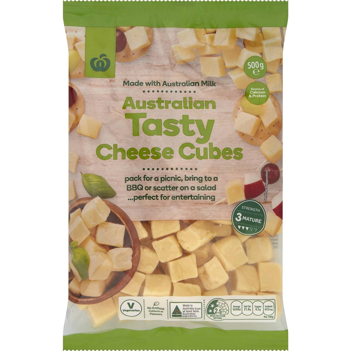 Calories in Woolworths Cheese Cubes