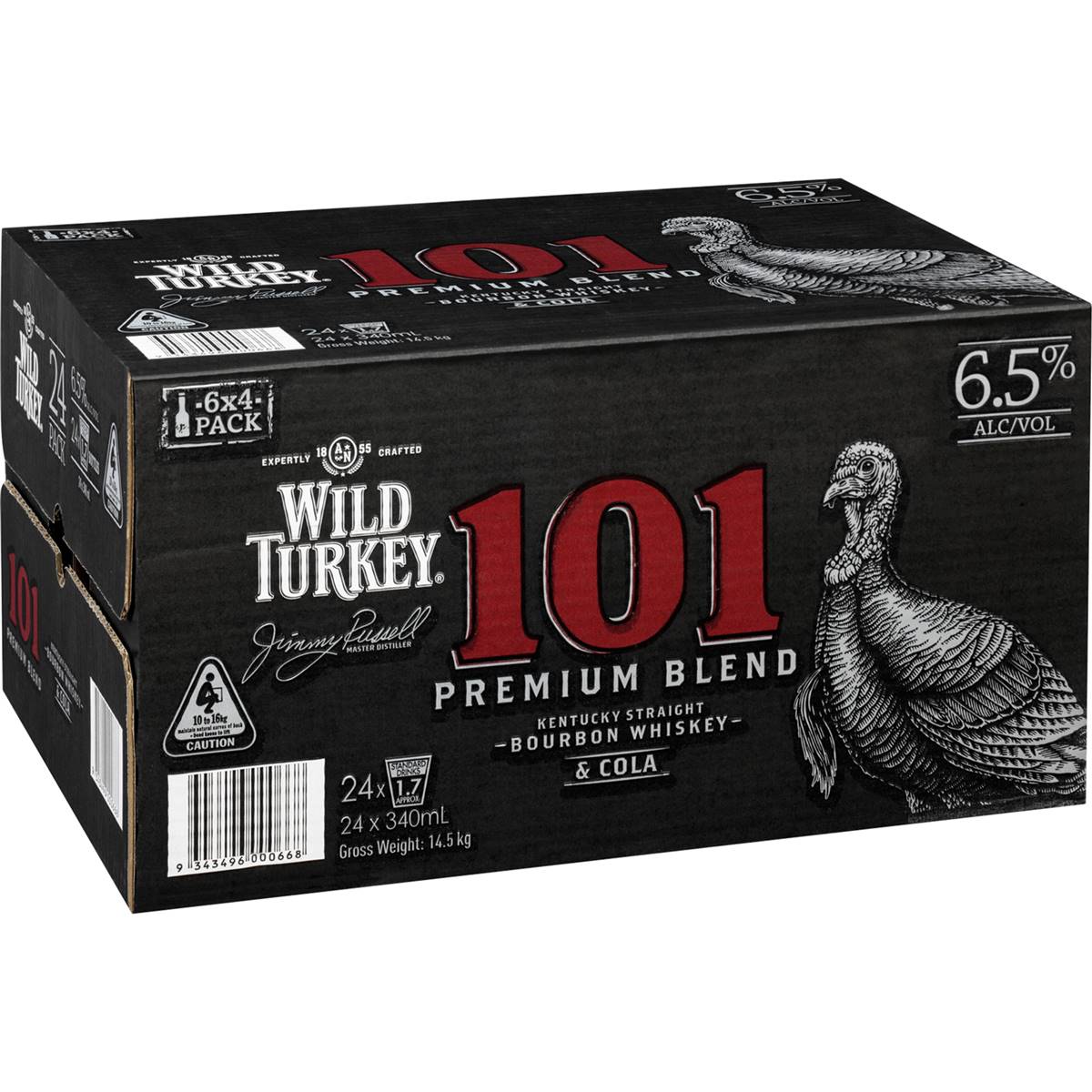 Calories in Wild Turkey 101 Bourbon & Cola 6.5% Cans