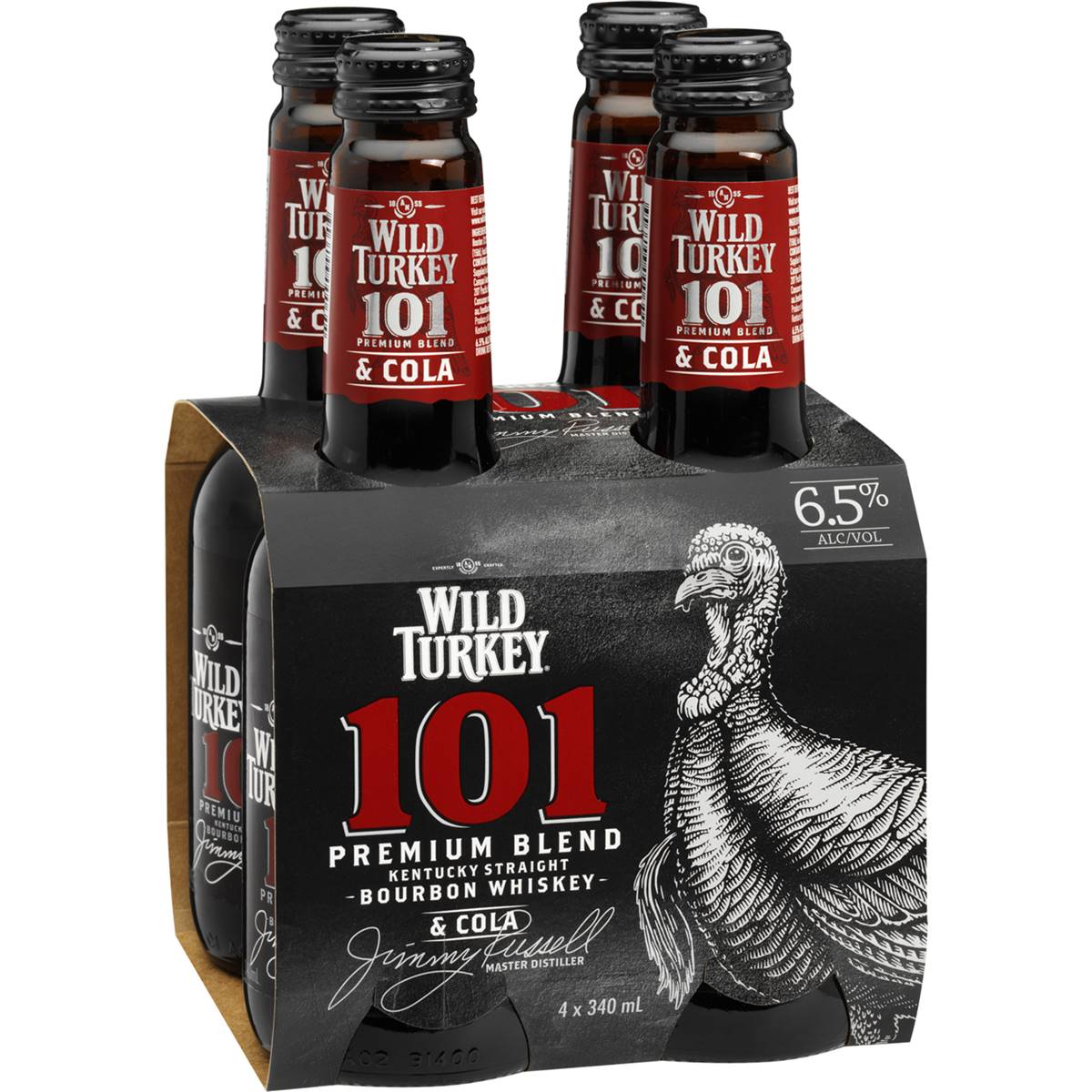 Calories in Wild Turkey 101 Bourbon & Cola 6.5% Bottles