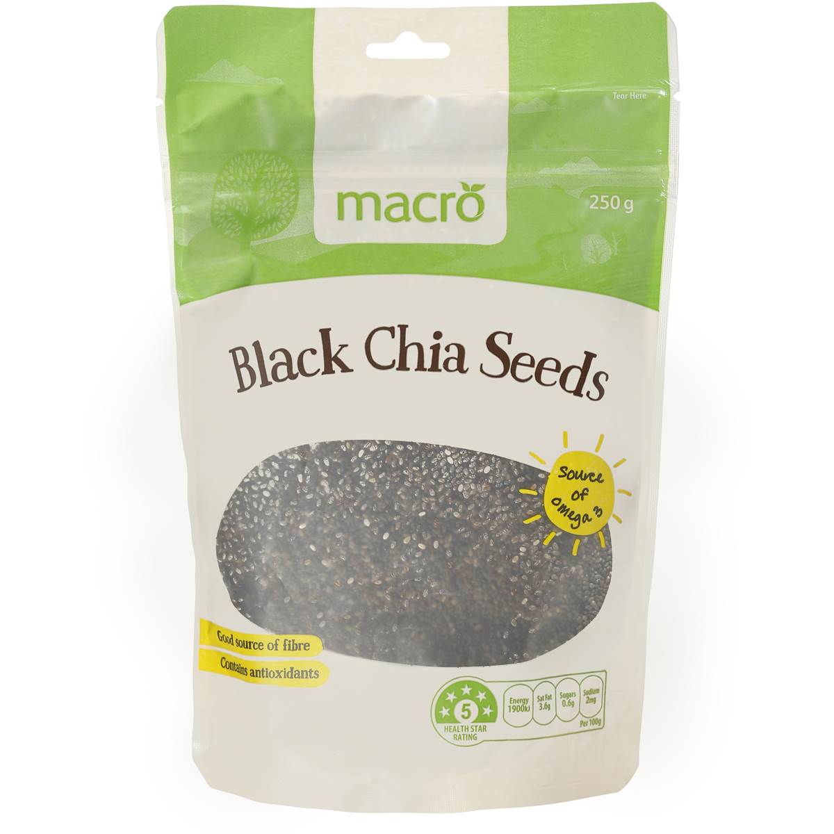 Macro Chia Seeds Black 250g Woolworths