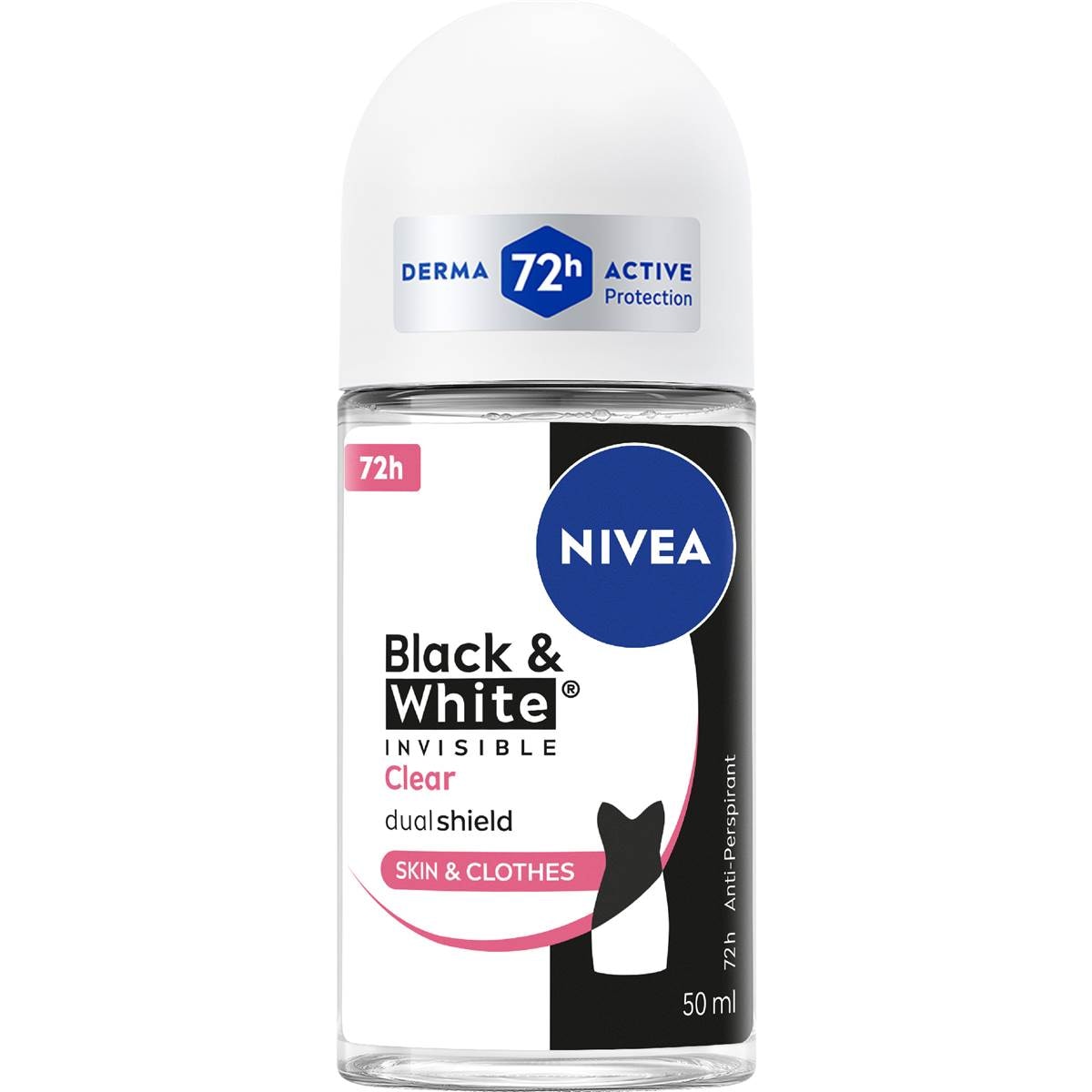 Nivea Black & White Invisible Clear Roll On Deodorant 50mL