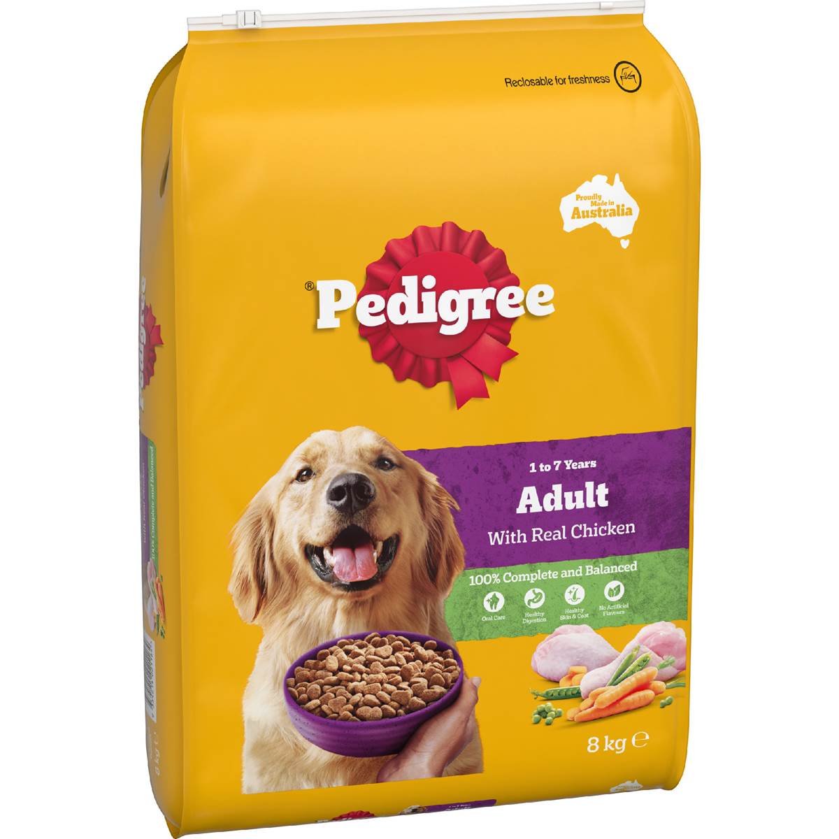 Pedigree Adult Dry Dog Food with Real Chicken 8kg