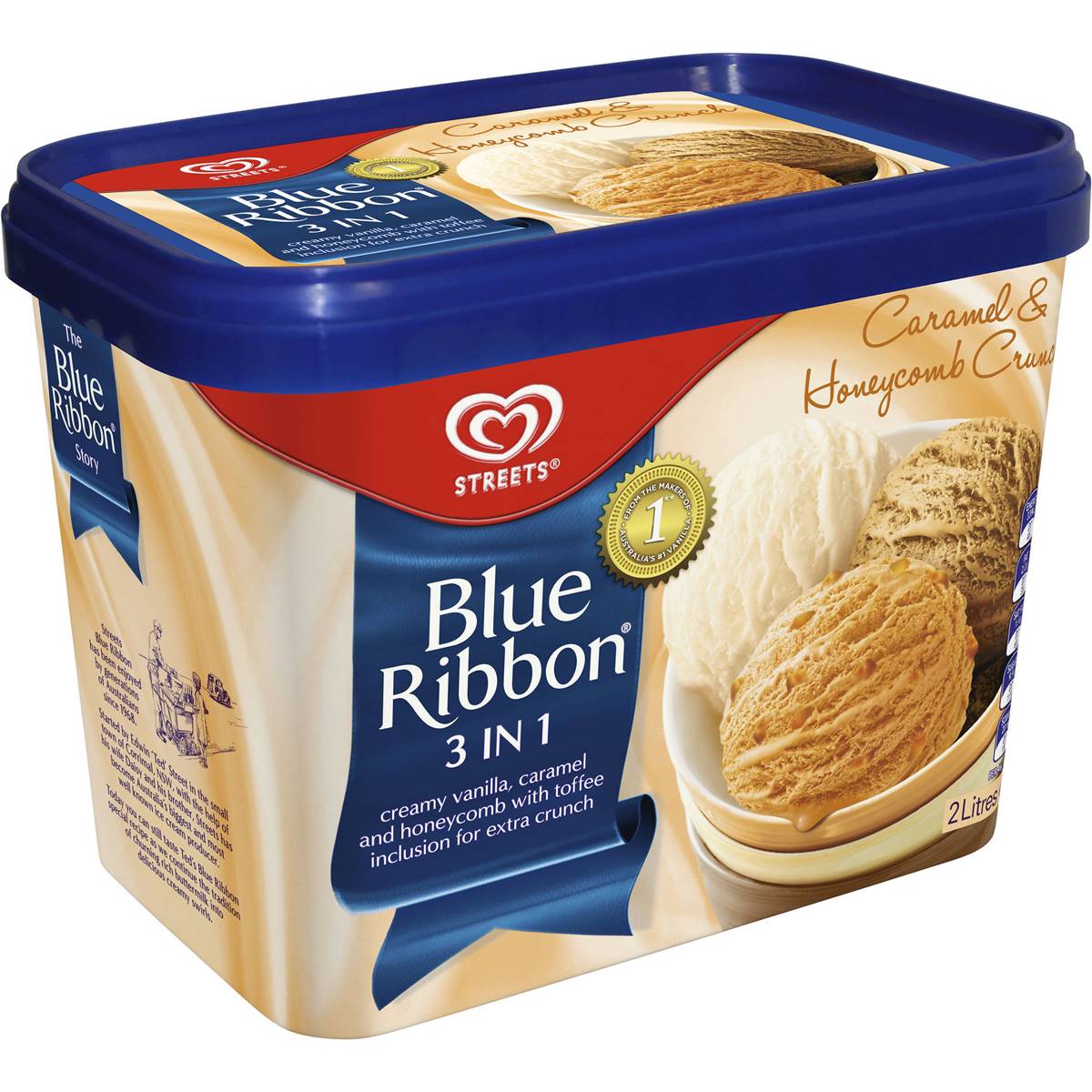 Calories in Streets Blue Ribbon Caramel & Crunch Ice Cream