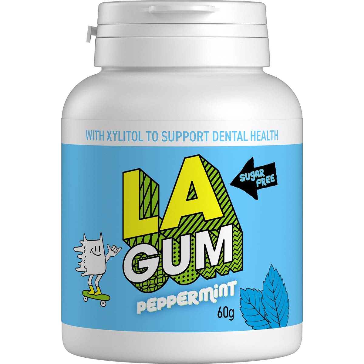 LA Peppermint Sugar Free Chewing Gum Bottle