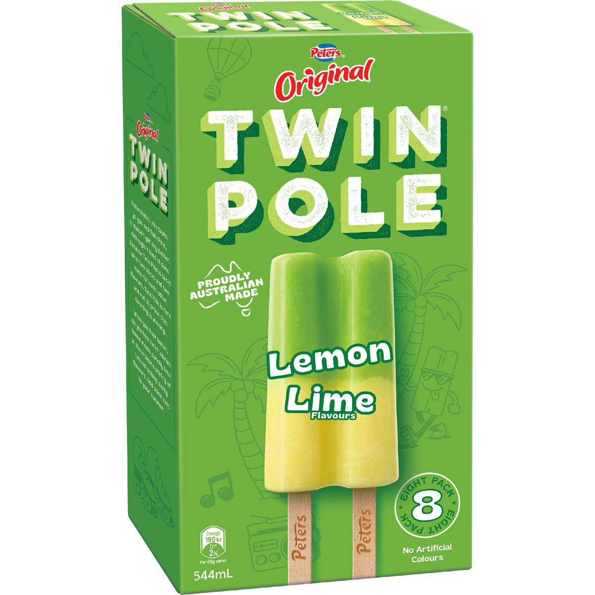 Peters Twin Pole Lemon Lime 8 pack