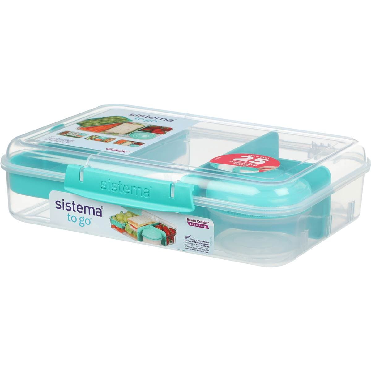 Sistema To Go Bento Create Lunch Box Container Assorted 1.48L each
