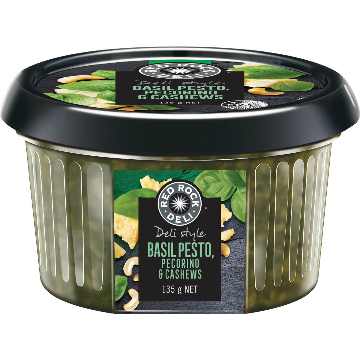 Red Rock Deli Basil Pesto Pecorino & Cashews Dip 135g