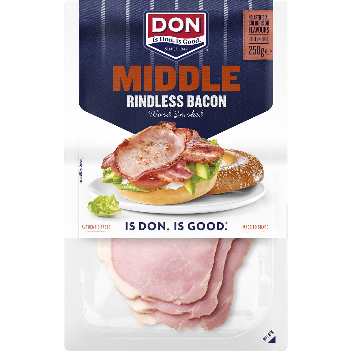 Don Middle Bacon Rindless 250g