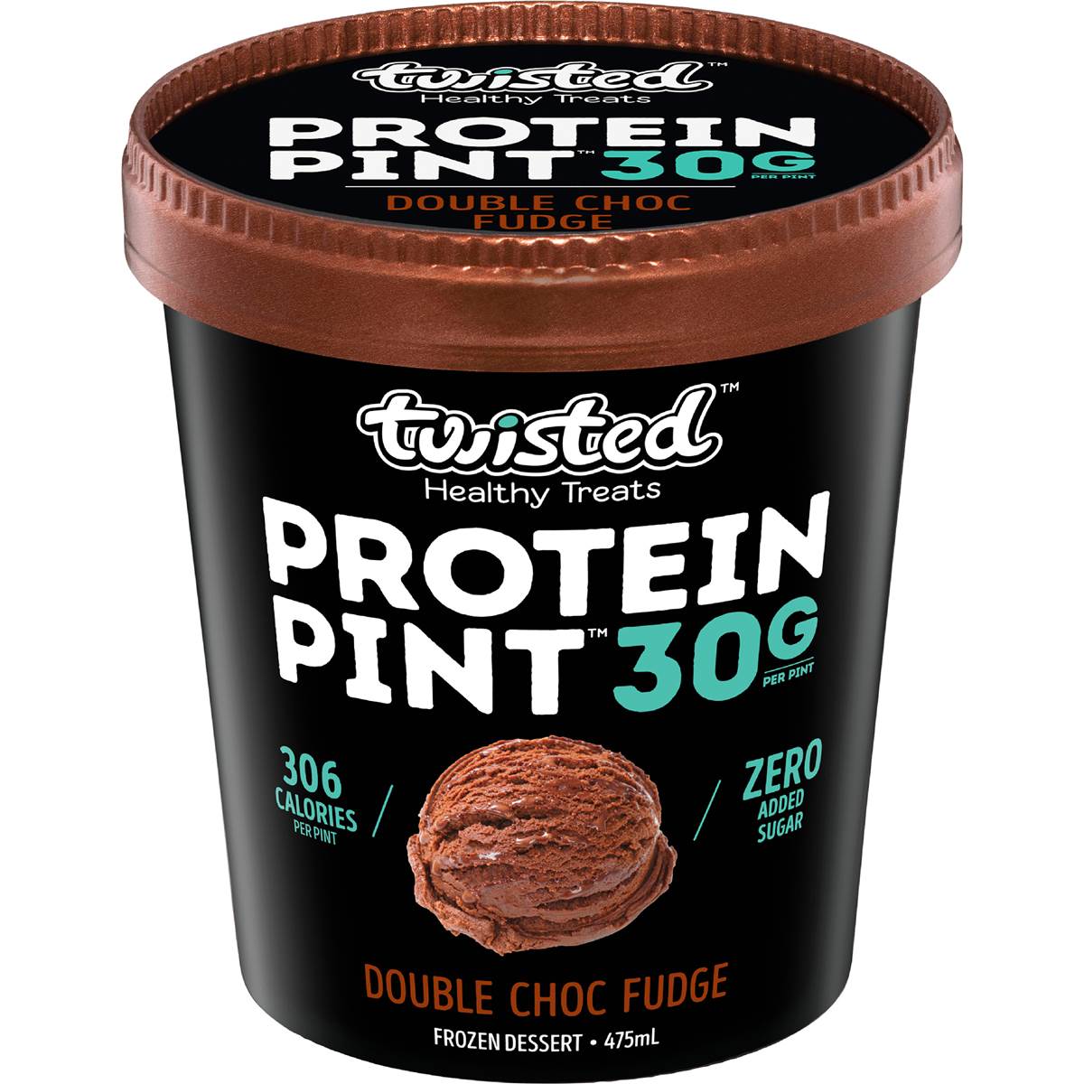 Twisted Healthy Treats Double Choc Fudge Protein Pint Frozen Dessert 475mL
