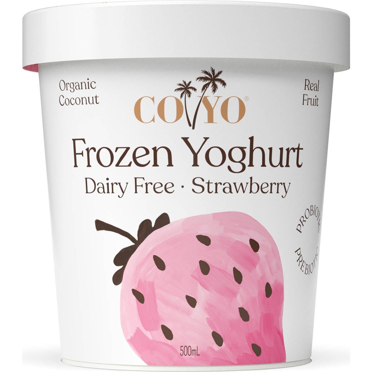 Coyo Dairy Free Frozen Yoghurt Probiotic Strawberry 500mL