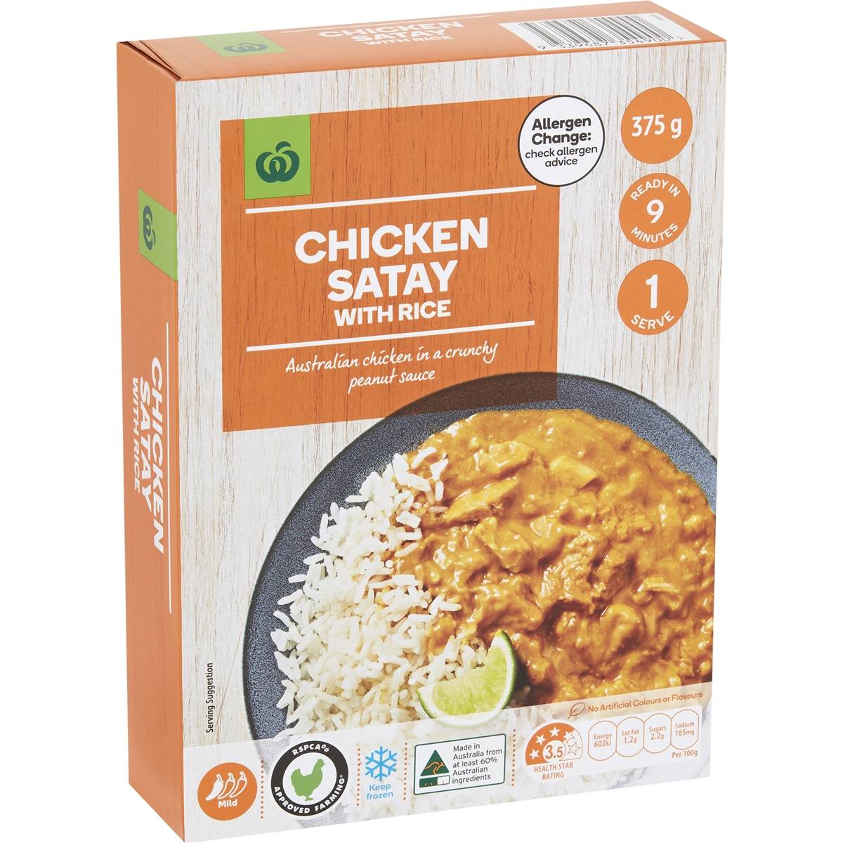 Woolworths Chicken Satay With Rice 375g