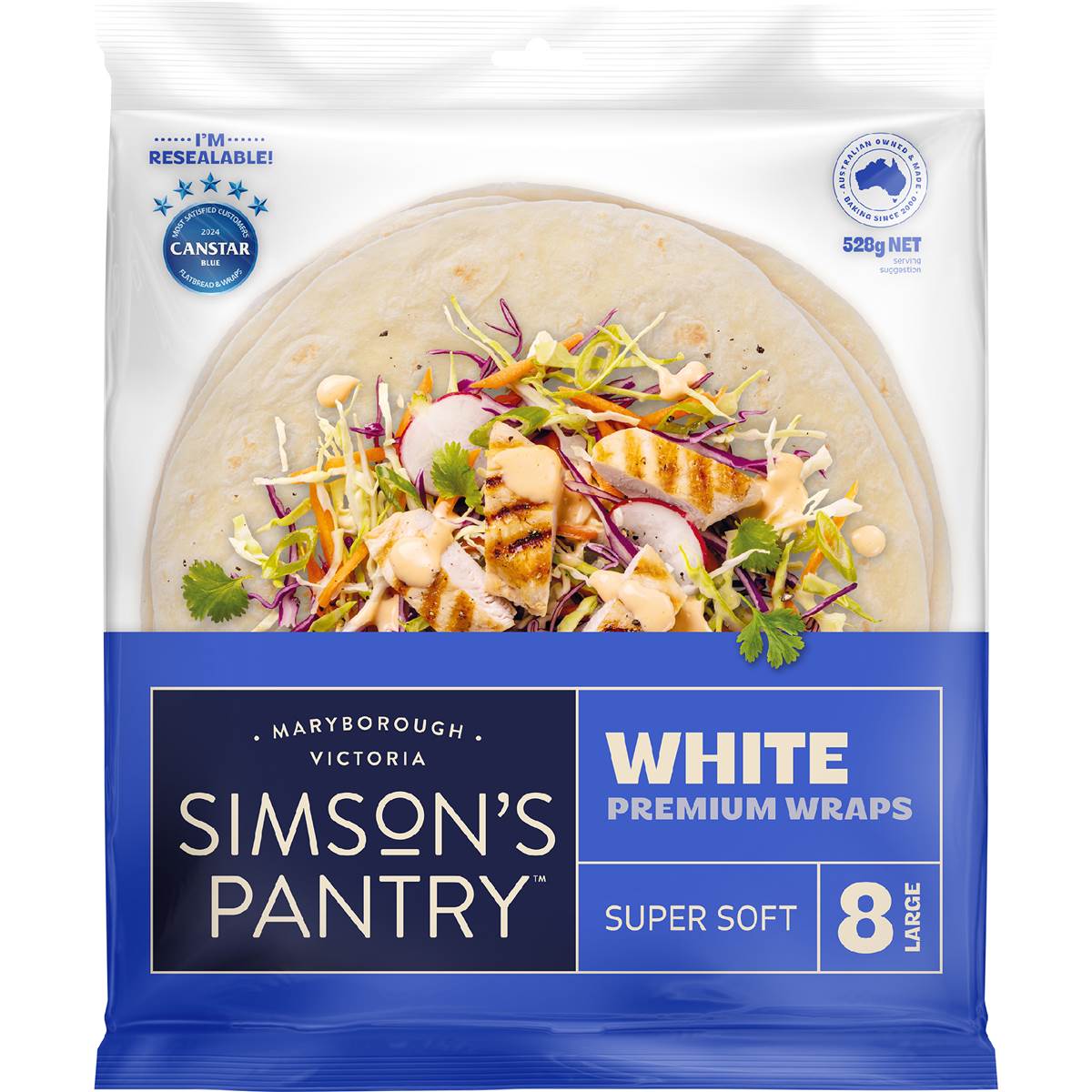 Simson's Pantry Premium White Large Wraps 8 pack