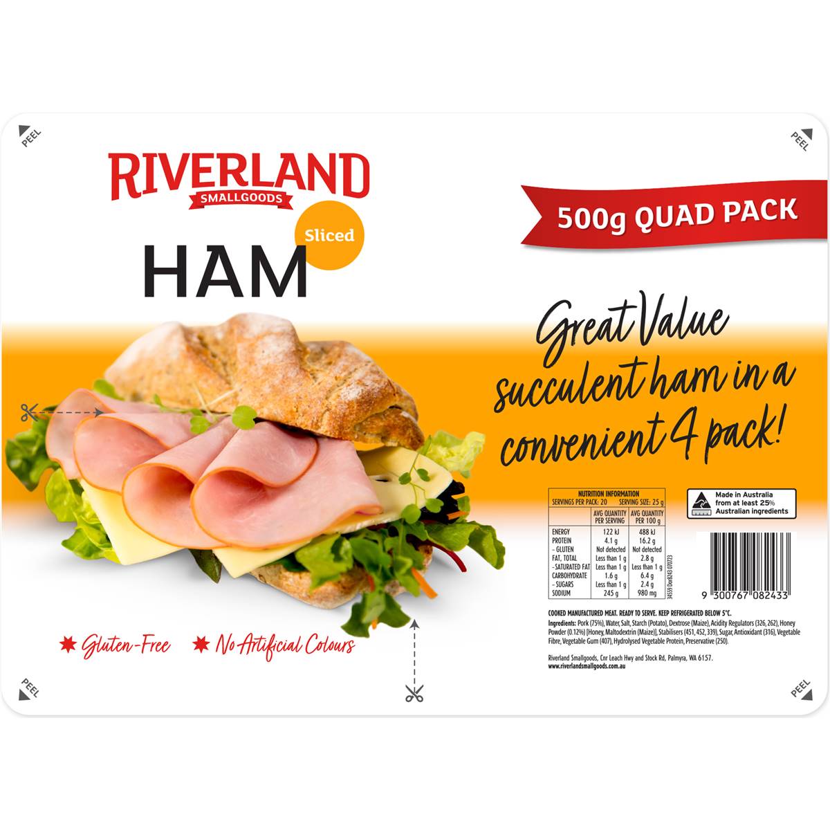 Riverland Ham Sliced Quad Pack