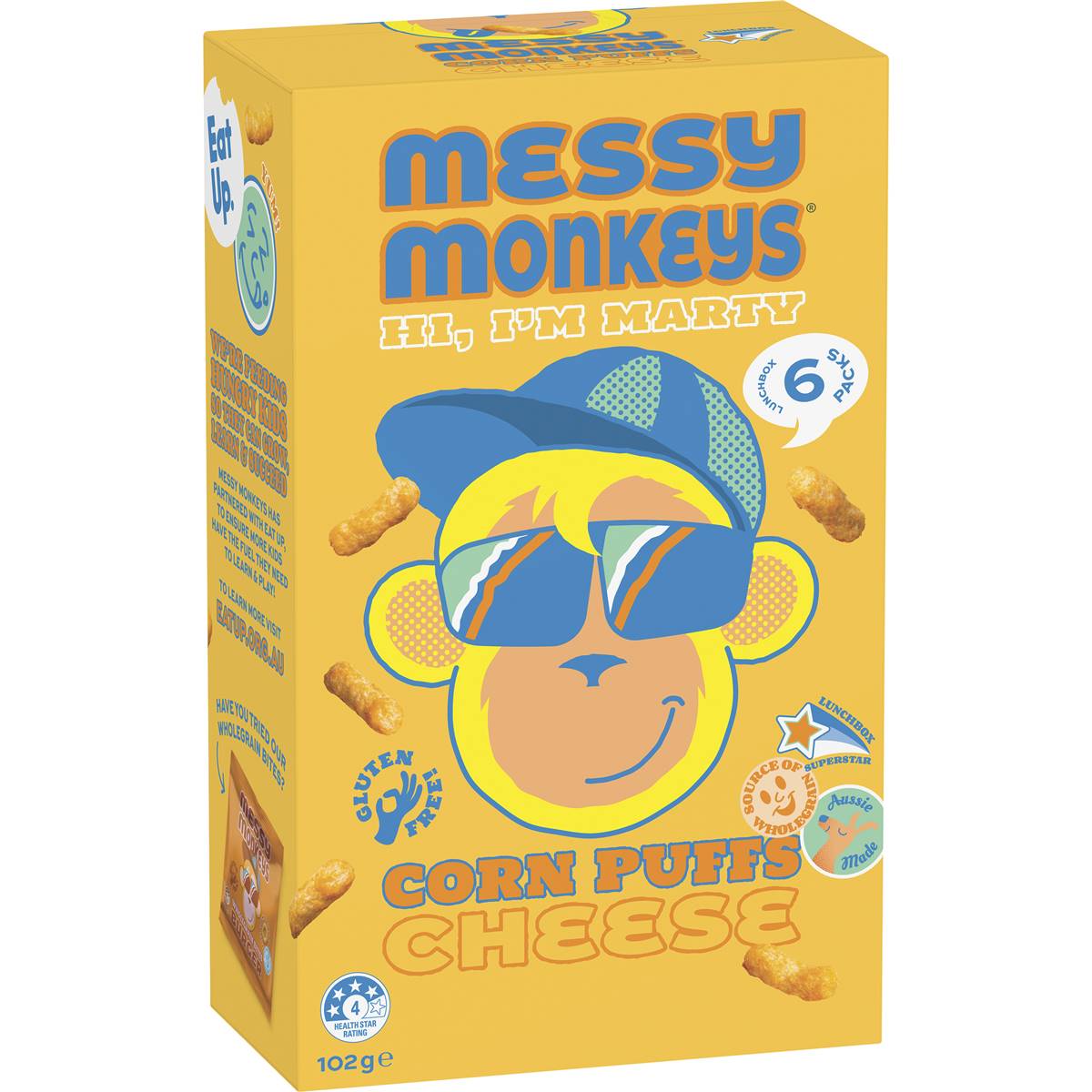 Messy Monkeys Corn Puffs Cheese