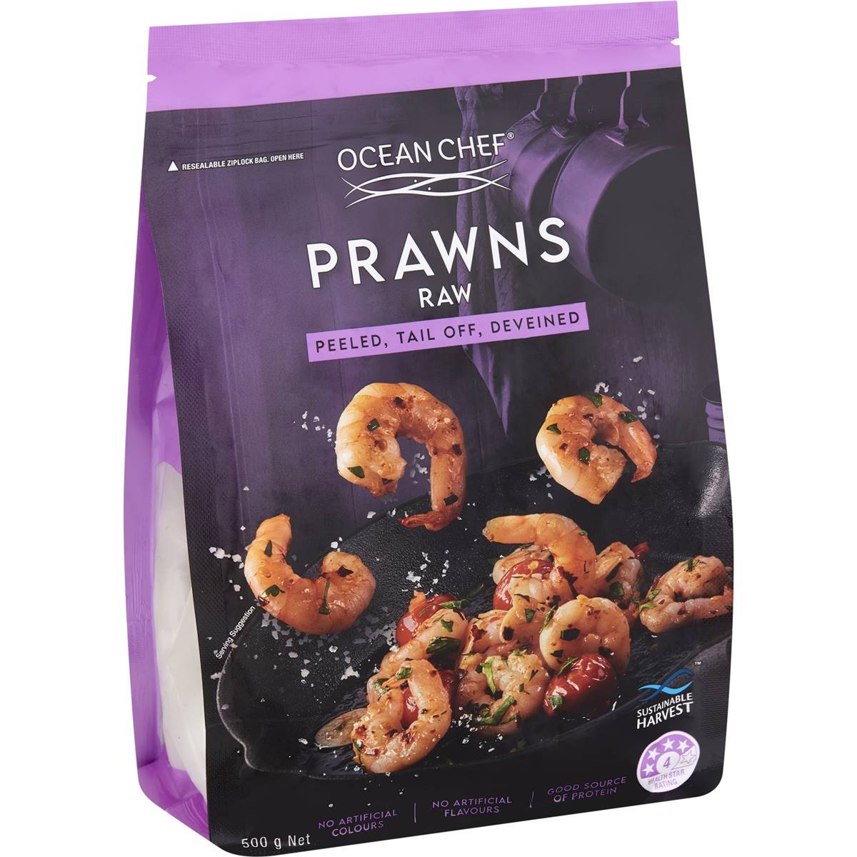 Ocean Chef Peeled Tail Off and Deveined Raw Prawns 500g