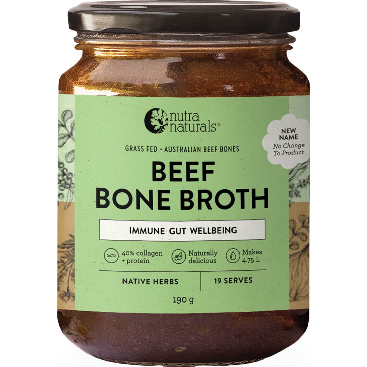 Nutra Naturals Beef Bone Broth Native Herbs 190g