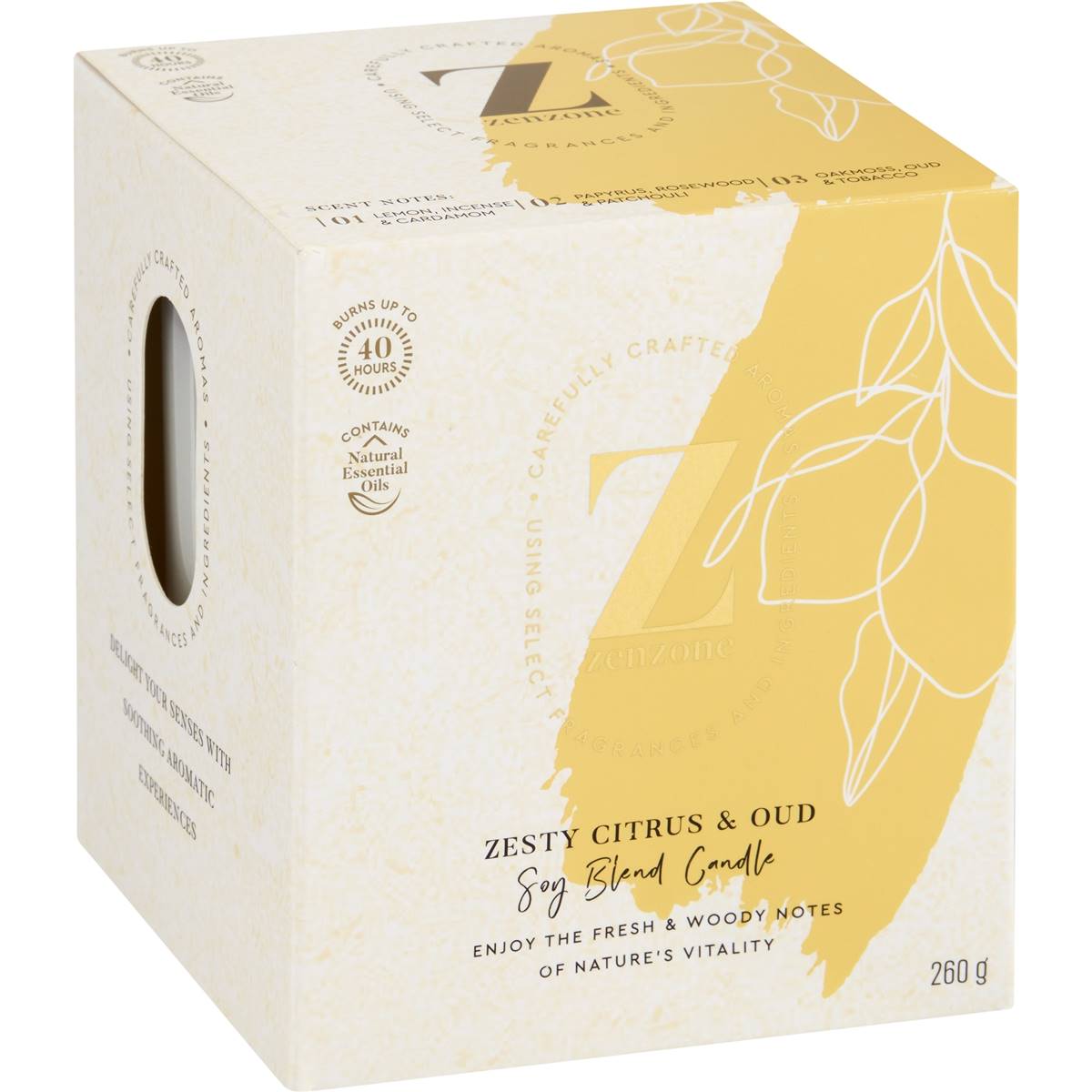 ZenZone Soy Blend Candle Zesty Citrus & Oud