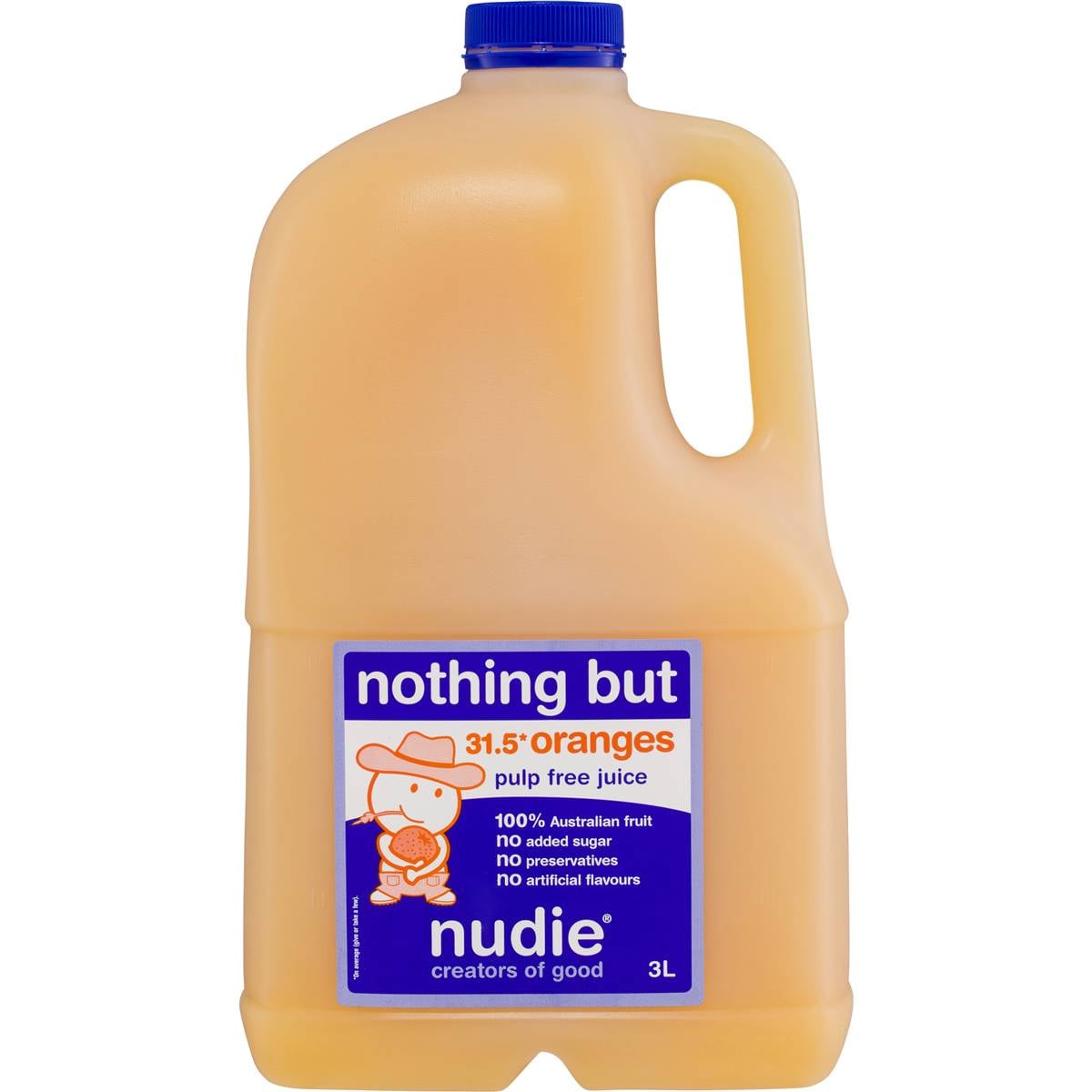 Calories in Nudie Nothing But Oranges Pulp Free Juice calcount