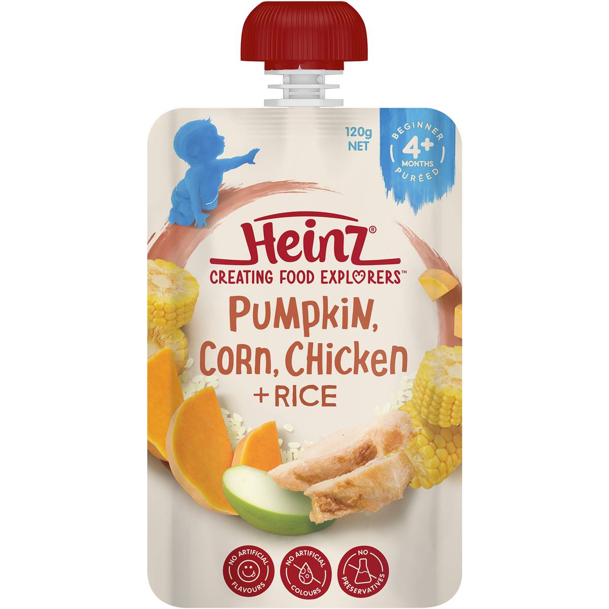 Heinz Pumpkin, Corn, Chicken & Rice Baby Food 4+ Months