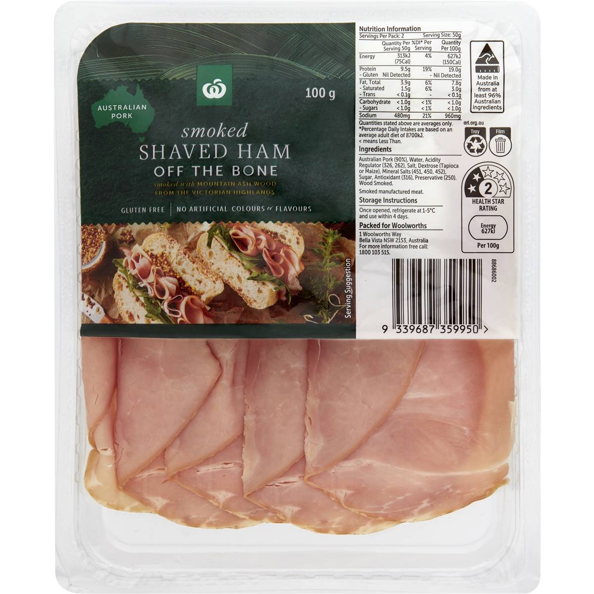 Woolworths Smoked Shaved Ham Off The Bone