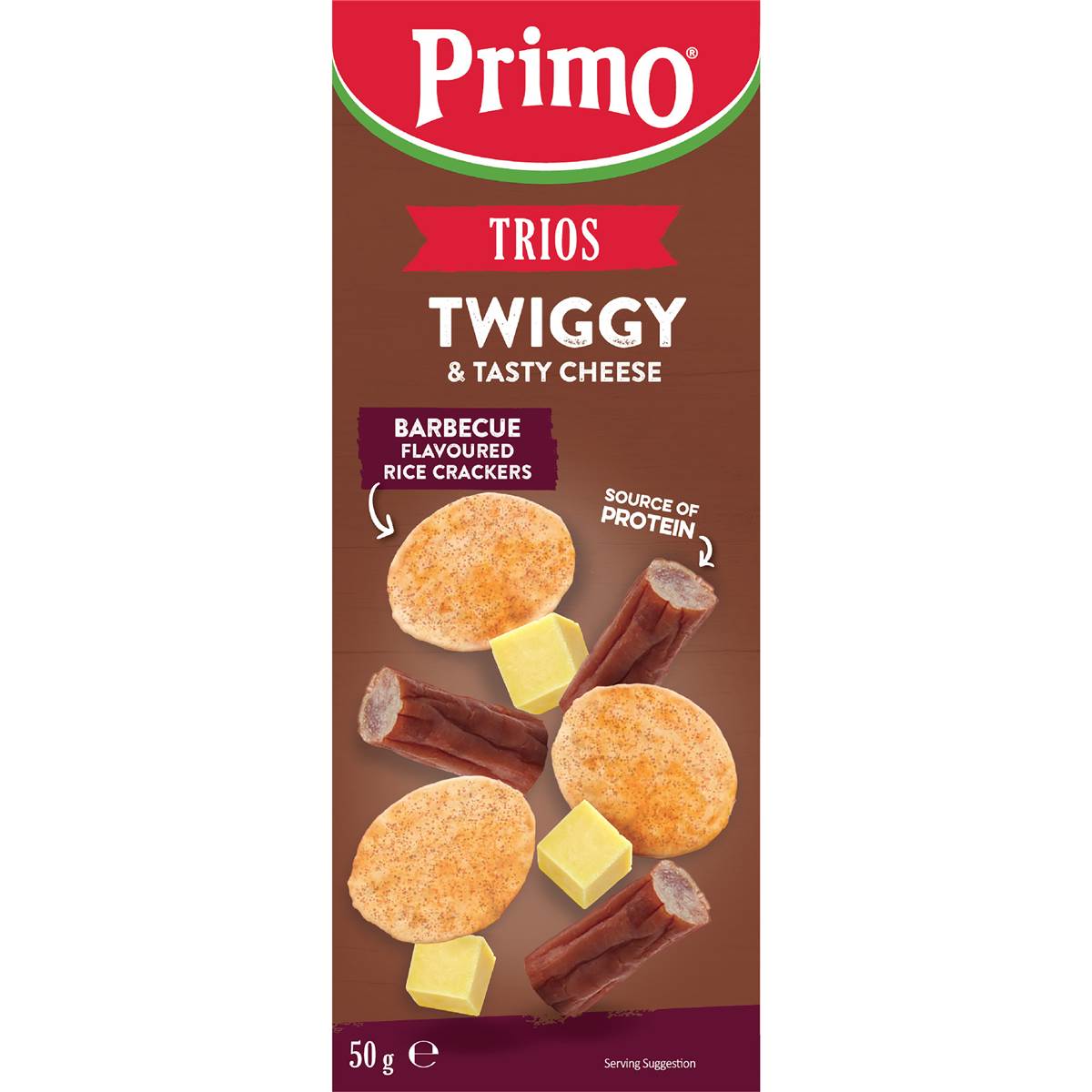 Primo Trios Twiggy Tasty Cheese & BBQ Rice Crackers 50g