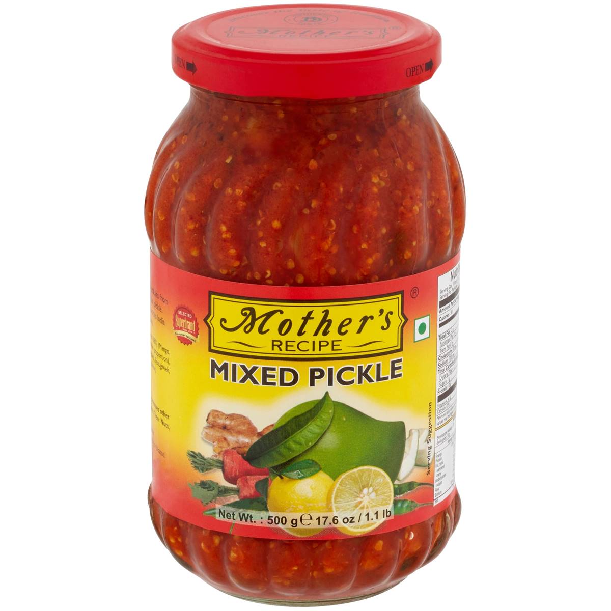 Calories in Mother&amp;#39;s Recipe Mixed Pickle calcount