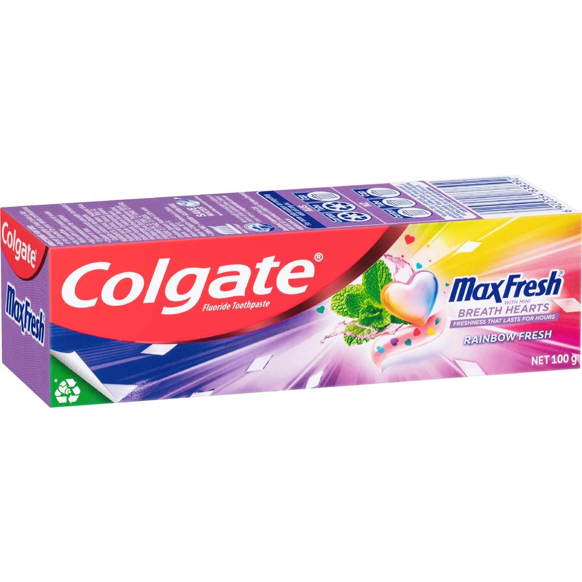Colgate Max Fresh Toothpaste With Mini Breath Hearts Rainbow 100g