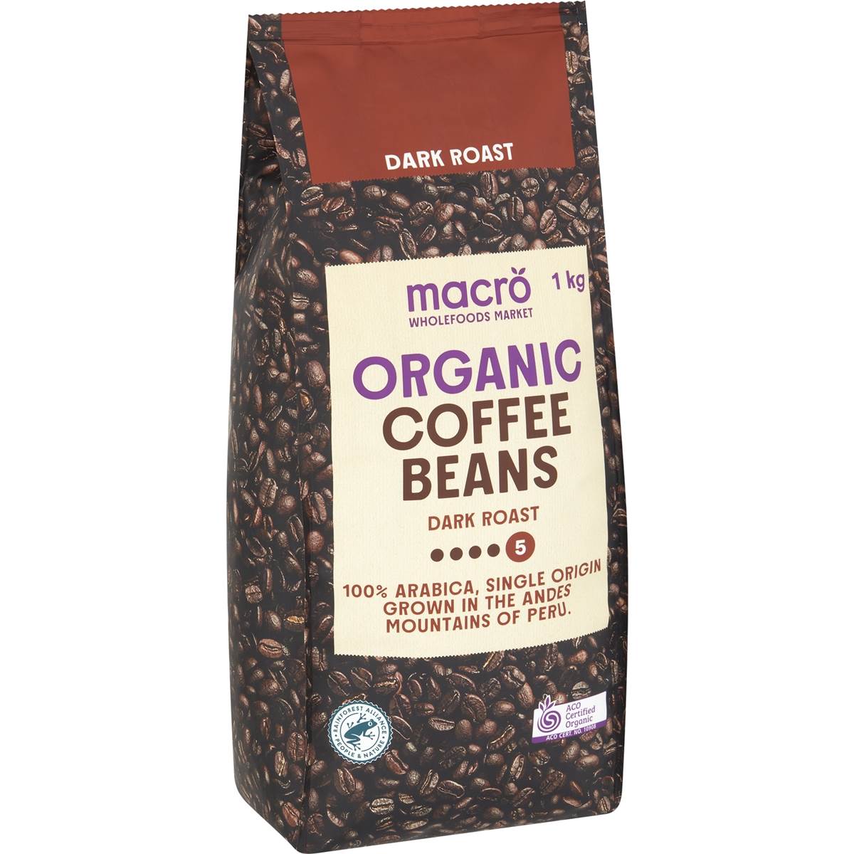 Macro Coffee Beans Peruvian Dark