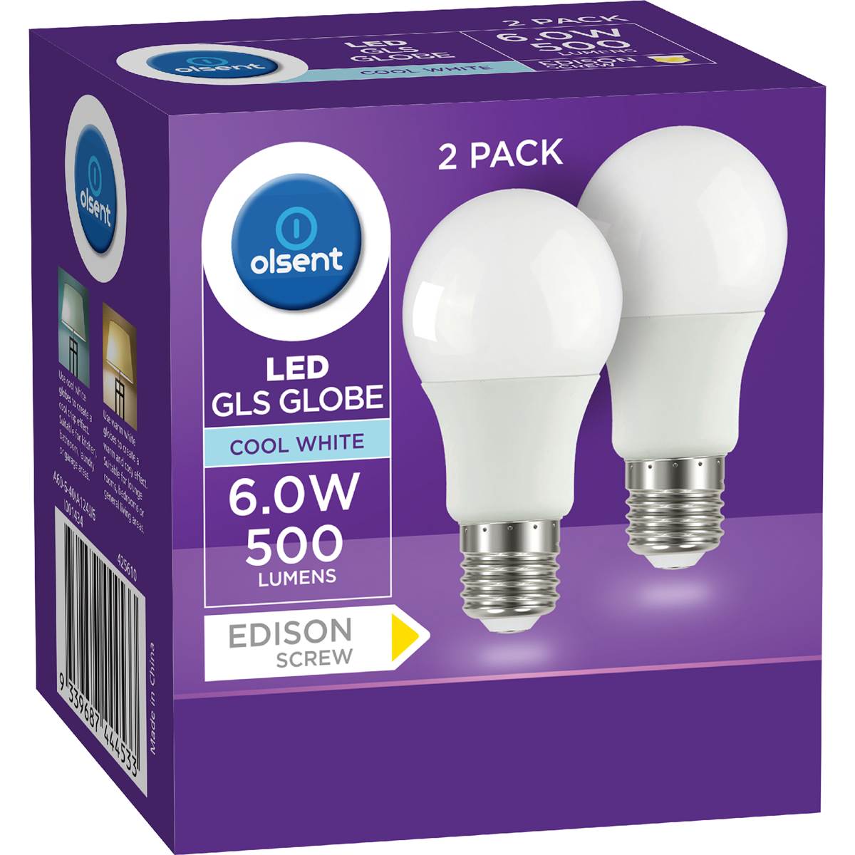 Olsent LED GLS ES 6.0W 500Lm Cool White