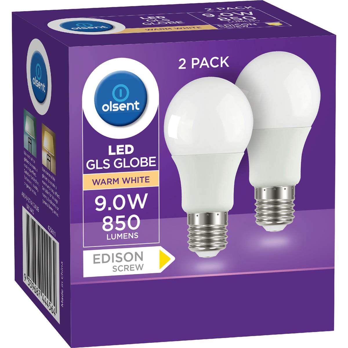 Olsent LED Gls Globe Es 9.0W 850Lm Warm White