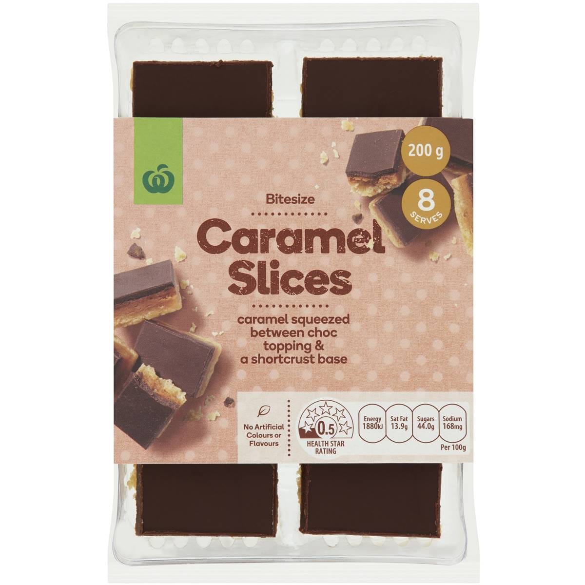 Woolworths Caramel Slice Bites 8pk 200g Woolworths