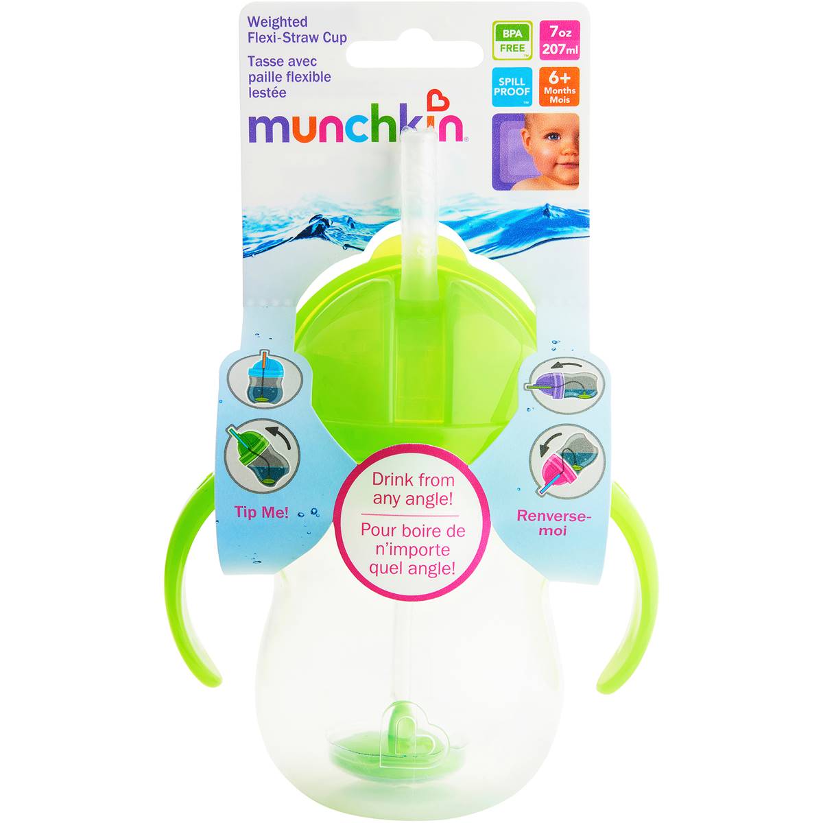 Munchkin Flexi Straw Cup Assorted 207mL each