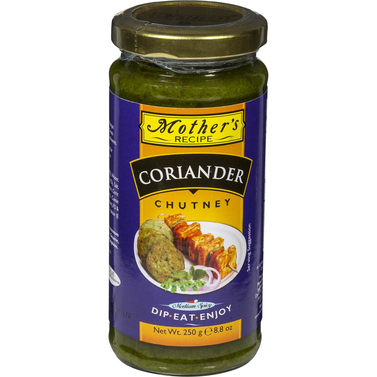 Calories in Mother's Recipe Coriander Chutney calcount