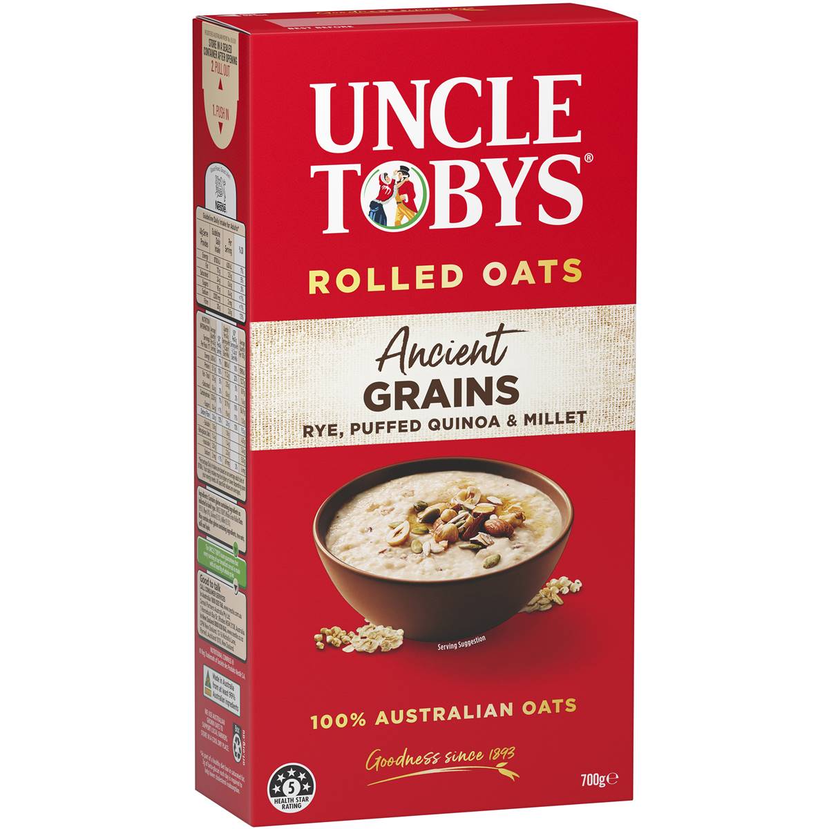 Calories in Uncle Tobys Oats Ancient Grains Porridge