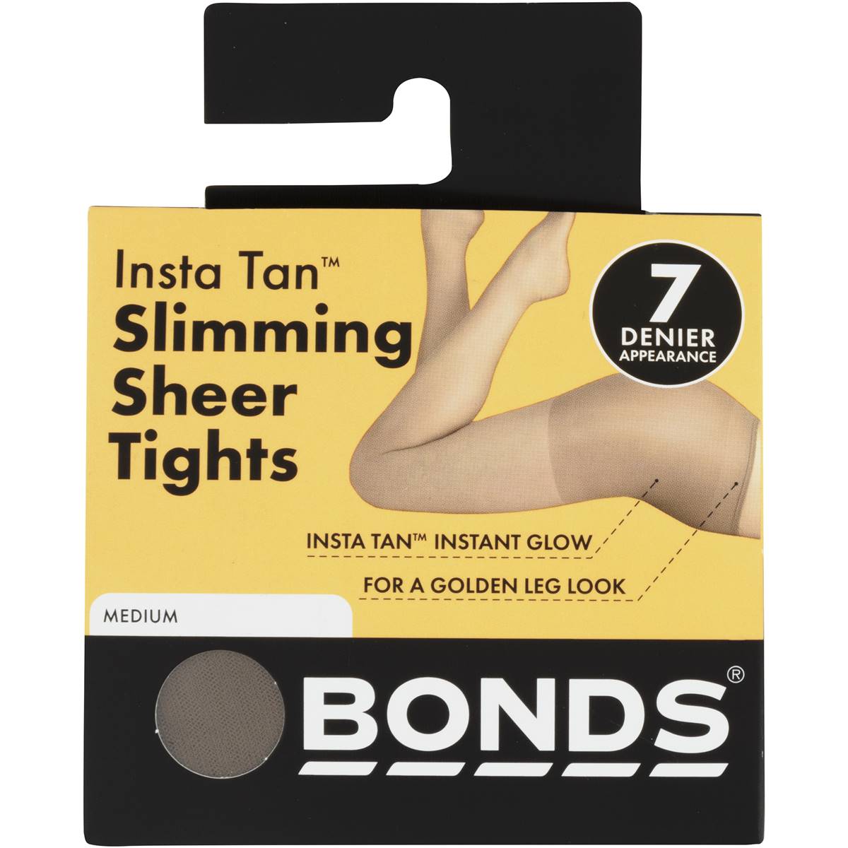 Bonds Insta Tan Slim Sheer Tights Medium Brown Size L
