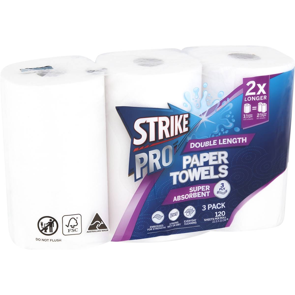 Strike Pro Double Length 3 Ply Paper Towel