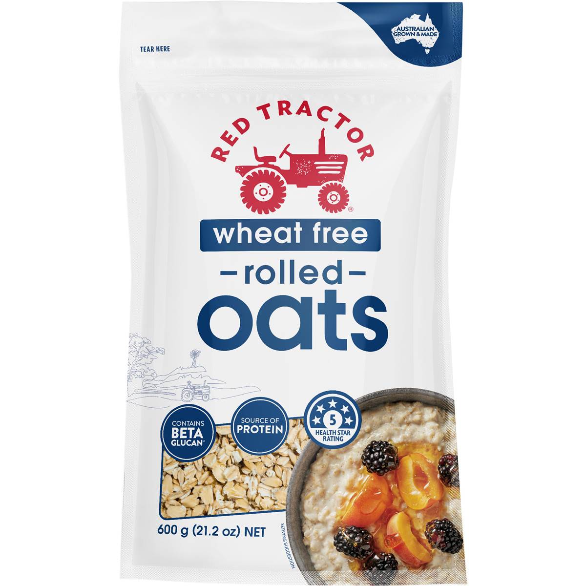 Red Tractor Wheat Free Rolled Oats 600g